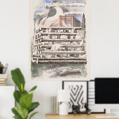 Affiche de Paul Nash Funeral Pyre – Élégance Rétro (Bureau à domicile)