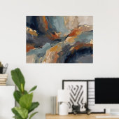Affiche de paysage abstrait Blue Rust (Bureau à domicile)
