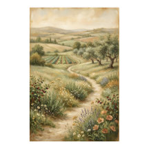 Affiche de paysage agricole vintage pour mur