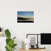 Affiche de paysage aquatique au coucher du soleil (Bureau à domicile)