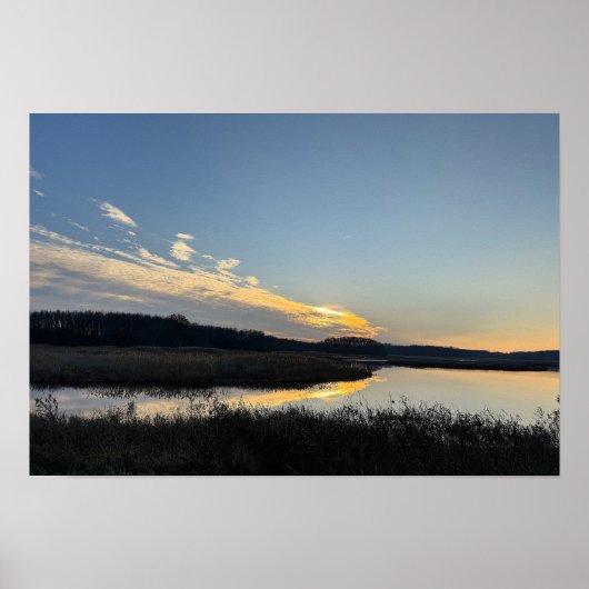 Affiche de paysage aquatique au coucher du soleil (Devant)