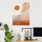 Affiche de paysage botanique neutre boho (Bureau à domicile)