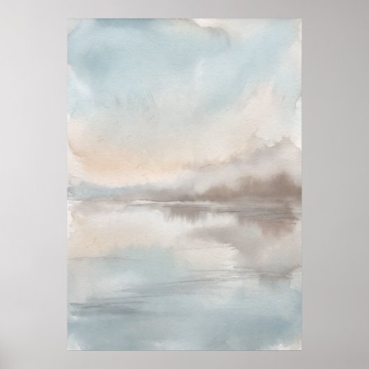 Affiche de paysage brumeux neutre et doux (Devant)