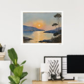 Affiche de paysage de la baie du coucher de soleil (Bureau à domicile)