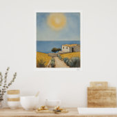 Affiche de paysage de maison côtière ensoleillée (Cuisine)