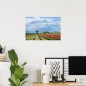 Affiche de paysage de moulin à vent et de tulipes (Bureau à domicile)