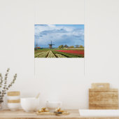 Affiche de paysage de moulin à vent et de tulipes (Cuisine)
