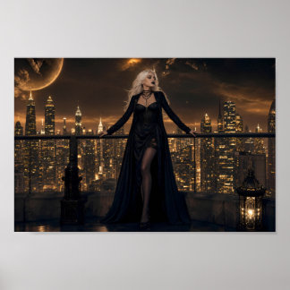 Affiche de paysage de rêve gothique de minuit
