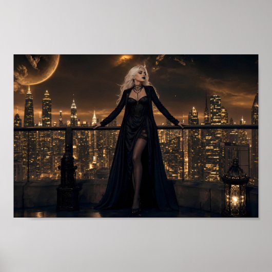 Affiche de paysage de rêve gothique de minuit (Devant)
