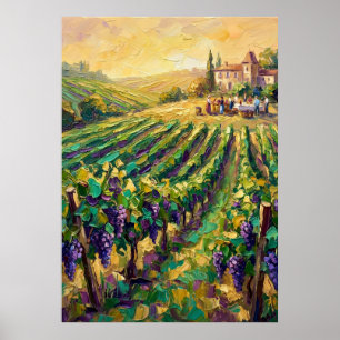 Affiche de paysage de vignoble toscan