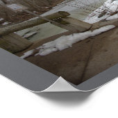 Affiche de paysage d'hiver de ruisseau (Coin)