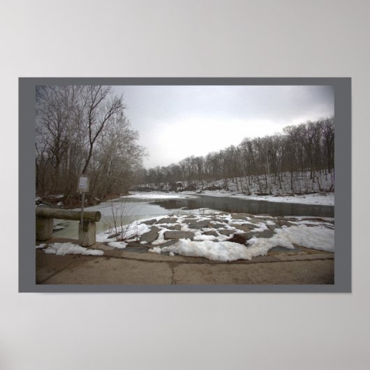 Affiche de paysage d'hiver de ruisseau (Devant)