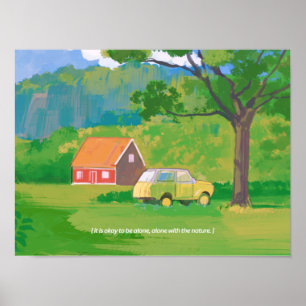 Affiche de paysage esthétique de solitude dans la