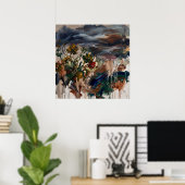 Affiche de paysage floral abstrait orageux (Bureau à domicile)