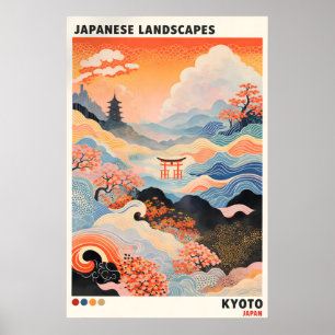 Affiche de paysage japonais de Kyoto, Japandi vint
