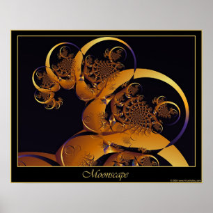 Affiche de paysage lunaire