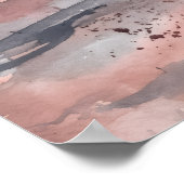 Affiche de paysage marin abstrait gris rose (Coin)