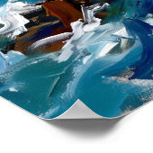 Affiche de paysage marin de côte rocheuse bleue (Coin)