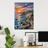 Affiche de paysage marin de la côte amalfitaine co (Bureau à domicile)