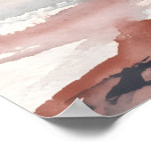 Affiche de paysage marin orageux gris rose (Coin)