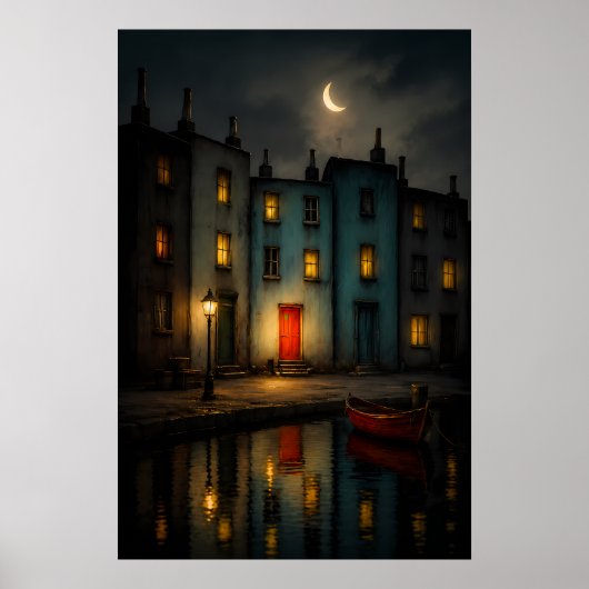 Affiche de paysage nocturne du canal Moody (Devant)