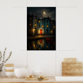 Affiche de paysage nocturne du canal Moody (Cuisine)