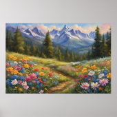 Affiche de paysage Perdu dans un champ de fleurs (Devant)