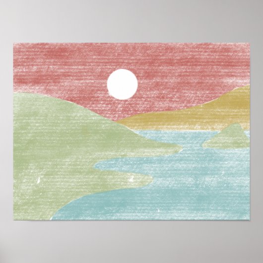 Affiche de paysage tirée à la main (Devant)