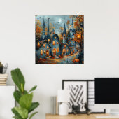 Affiche de paysage urbain d'automne (Bureau à domicile)