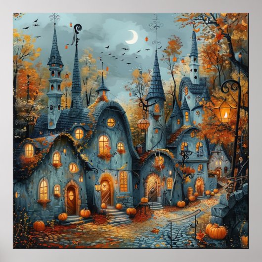 Affiche de paysage urbain d'automne (Devant)