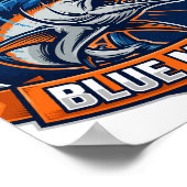 Affiche de pêche Badge Florida Man Marlins Bleus (Coin)
