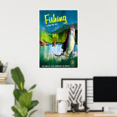 Affiche de pêcheur cadeau d'art de pêche impressio (Bureau à domicile)