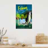 Affiche de pêcheur cadeau d'art de pêche impressio (Cuisine)