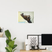 affiche de peinture à l'huile de chien boxer (Bureau à domicile)