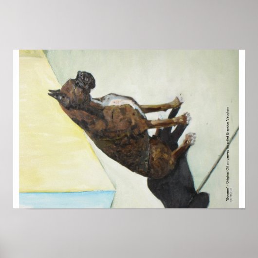 affiche de peinture à l'huile de chien boxer (Devant)