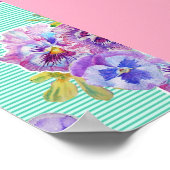 Affiche de peinture de fleur de rose d'oiseau Budg (Coin)