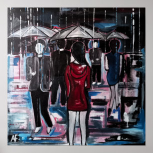 Affiche de peinture de pluie rétro par Alfred Fox