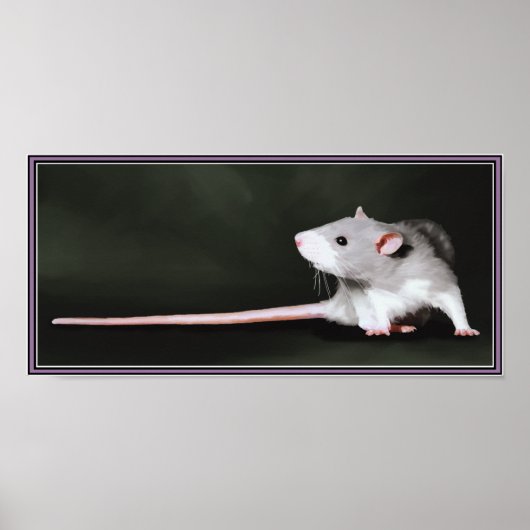 Affiche de peinture de rat mignon (Devant)