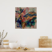 Affiche de peinture florale abstraite colorée (Cuisine)