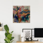 Affiche de peinture florale abstraite colorée (Bureau à domicile)
