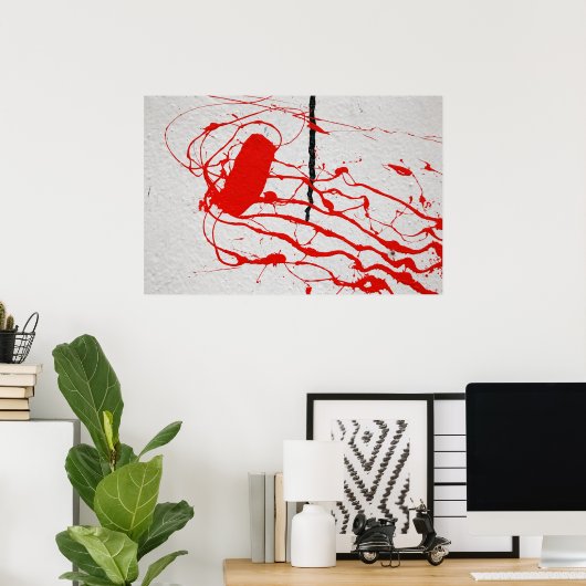 affiche de peinture rouge (Bureau à domicile)
