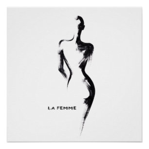 Affiche de peinture simple gouache La Femme 01