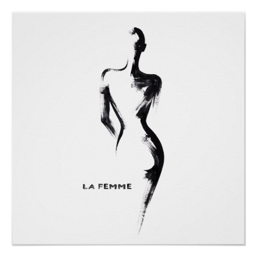 Affiche de peinture simple gouache La Femme 01 (Devant)