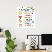 Affiche de pensées positives arc-en-ciel pour enfa (Bureau à domicile)