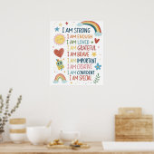 Affiche de pensées positives arc-en-ciel pour enfa (Cuisine)
