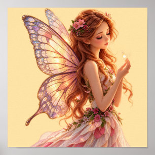 Affiche de pépinière à ailes de papillon de fée ma