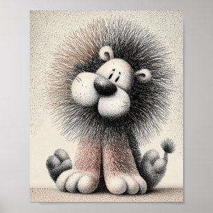 Affiche de pépinière d'animal de lion joueur