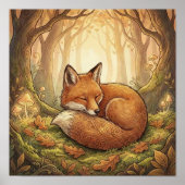 Affiche de pépinière d'animaux de forêt de renard (Devant)
