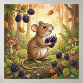 Affiche de pépinière d'animaux de forêt de souris (Devant)