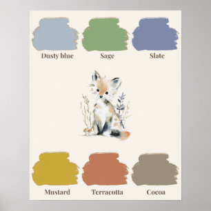 Affiche de pépinière de couleurs de bois